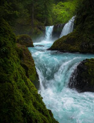 time lapse photography of flowing waterfall