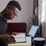 a man reading indoor