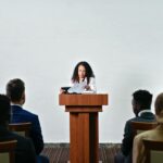 a woman giving a speech